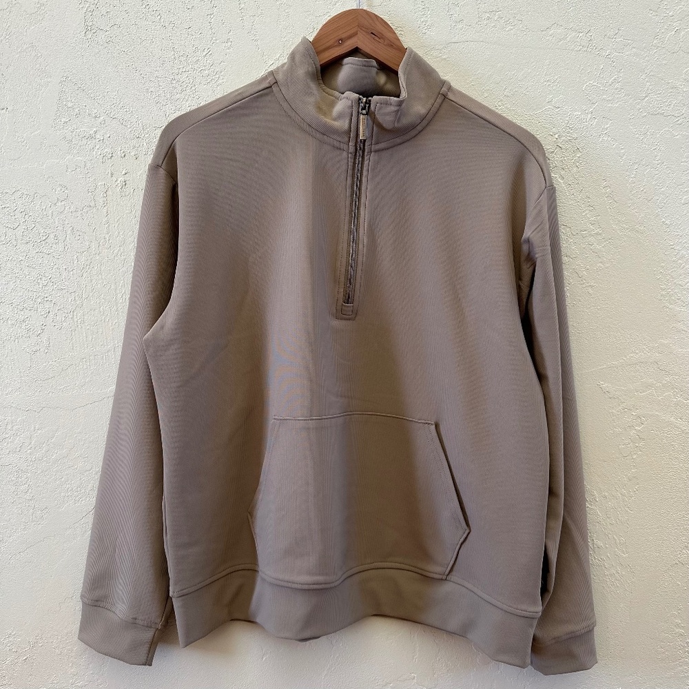Skechers Women’s Go Stretch Half Zip Hoodie Taupe Size Large NWT Athleisure Top